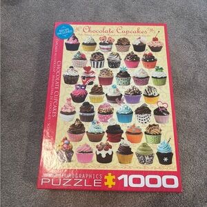 EuroGraphics Chocolate Cupcakes 1000-Piece Puzzle - Pink/Red Box